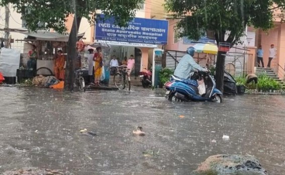 Water-Logging problems remained a critical issue for Agartala citizens : People forced to walk through overflowing drains, garbage mixed with rain water Water-Logging problems remained a critical issue for Agartala citizens : People forced to walk through overflowing drains, garbage mixed with rain water